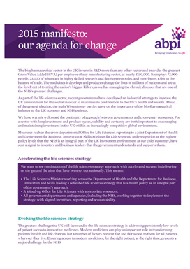 ABPI 2015 manifesto our agenda for change
