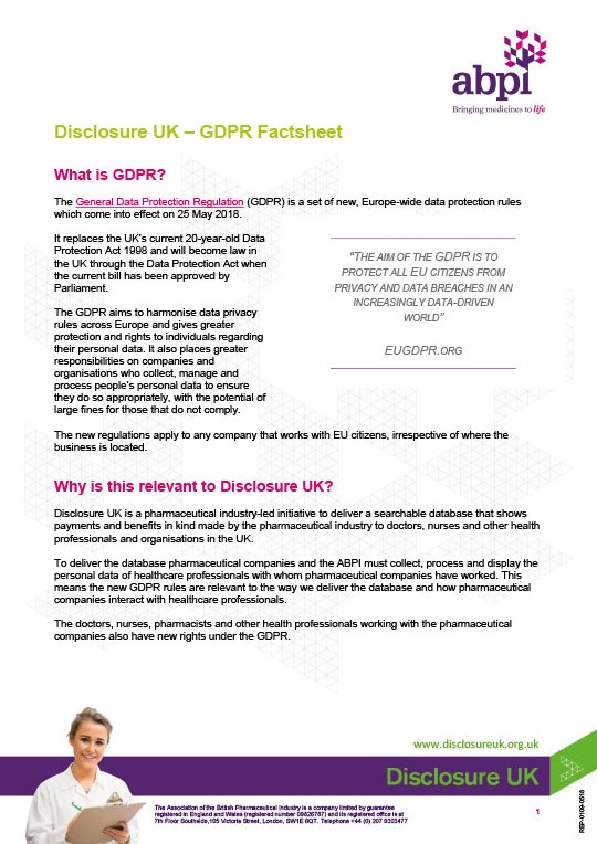 Disclosure UK – GDPR Factsheet