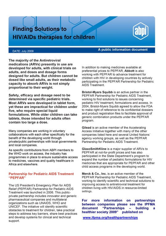 Finding solutions to HIV/AIDS therapies for children