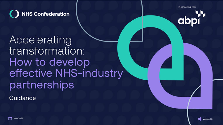 Accelerating transformation: How to develop effective NHS-industry partnerships