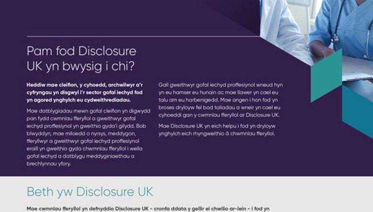 Disclosure Uk Hcp Leaflet 2023 Cymraeg